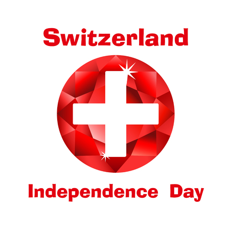 Flag of Switzerland for Swiss independence dayのイラスト素材