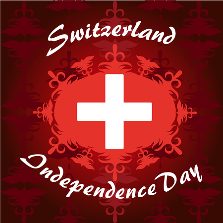 Flag of Switzerland for Swiss independence dayのイラスト素材