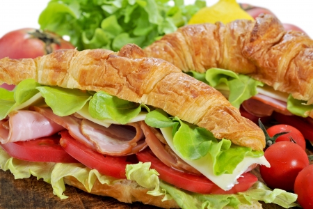 Italian sandwich of the croissantの写真素材