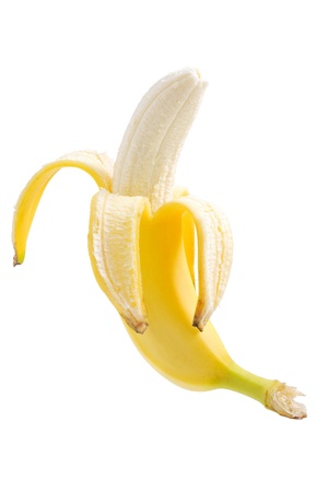 Ripe bananas isolated on white backgroundの写真素材