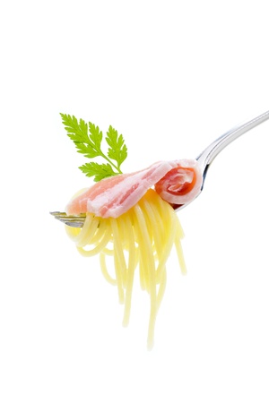 Close-up of pasta On white backgroundの写真素材