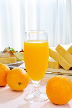 Orange juice in the morningの写真素材