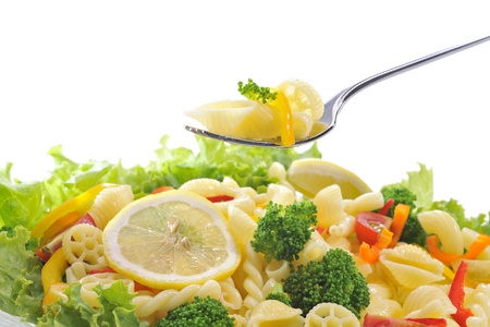 Macaroni and vegetable saladの写真素材