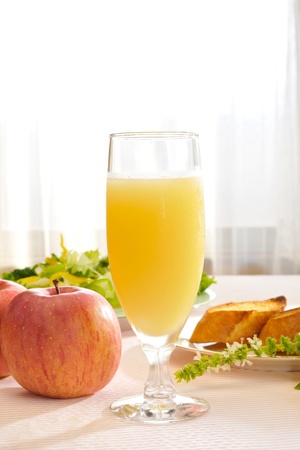 Apple juice in the morningの写真素材