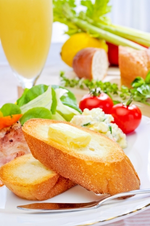 Bread for breakfastの写真素材