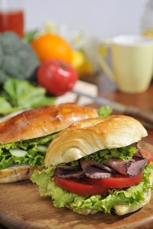 Sandwich of the roast beefの写真素材