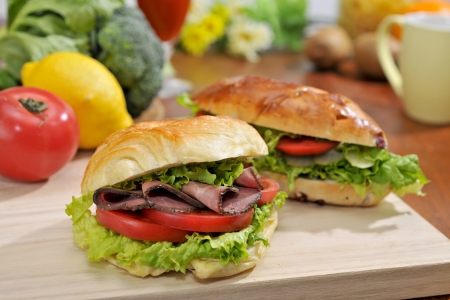 Sandwich of the roast beefの写真素材