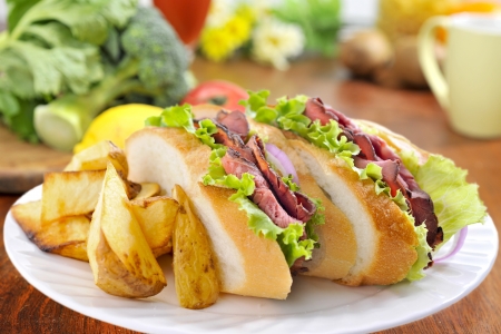 Sandwich of the roast beefの写真素材