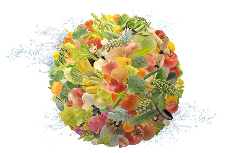 Fresh vegetables and Fruitの写真素材