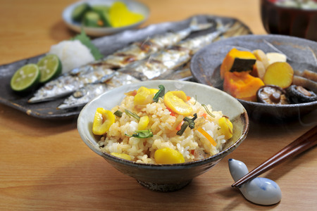 Chestnut riceの写真素材