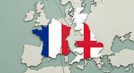 3d render of map of France with national flag. 3d illustrationの写真素材