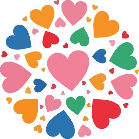 Hearts in circle. Love concept. Vector illustration for your designのイラスト素材