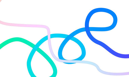 Illustration of a colorful abstract background with curved lines in blue and pinkのイラスト素材