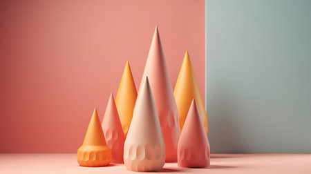 Pastel color palette, simple mockup, minimal design elements, Bright color. Generative Aiの素材