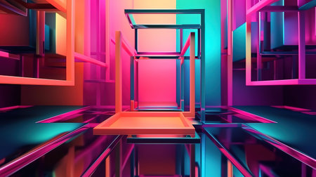 3d render, abstract modern minimal background. Generative Aiの素材