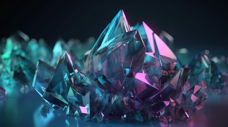 3d render. Abstract crystal glass background. Generative Aiの素材