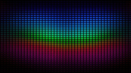 Led neon screen background. Digital screen computer monitor color pixel texture. Generative Aiの素材
