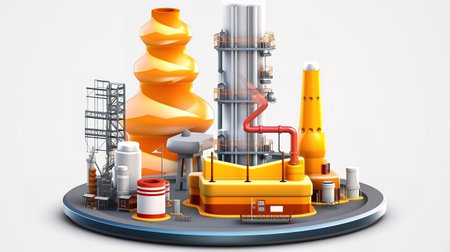 Oil gas industry business, Bright color, ultra realistic. Generative Aiの素材