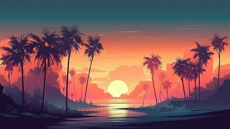Gradient beach cover collection. Generative Aiの素材
