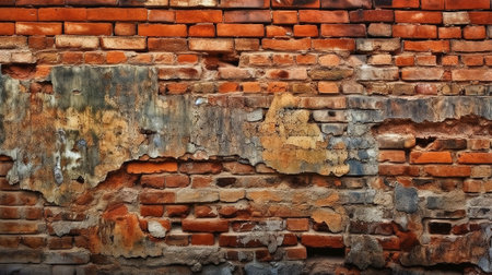 Old brick wall. Brickwork from an old brick in a rustic style. Generative Aiの素材