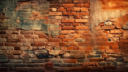 The structure and pattern of the destroyed stone wall. Generative Aiの素材