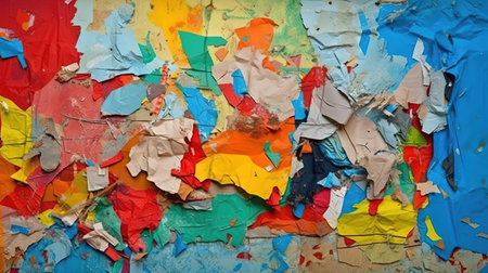 Texture and surface of torn paper, Bright color. Generative Aiの素材