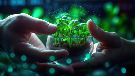 Agricultural technologies for growing plants. Generative Aiの素材