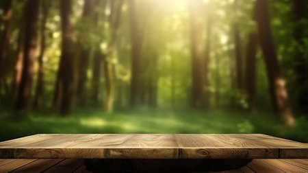 Summer sunny meadow with green grass, forest trees background. Generative Aiの素材