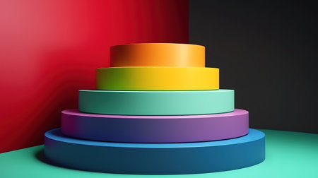 Gradient podium background. Generative Aiの素材