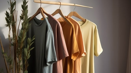 Organic eco clothes on a hanger. Generative Aiの素材