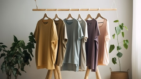 Home-made clothing from natural and processed fabrics, natural vegetable ingredients. Generative Aiの素材
