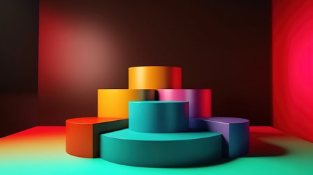 Gradient podium background. Generative Aiの素材