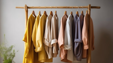 Organic eco clothes on a hanger. Generative Aiの素材