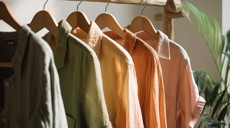 Home-made clothing from natural and processed fabrics, natural vegetable ingredients. Generative Aiの素材
