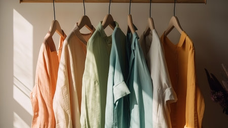 Organic eco clothes on a hanger. Generative Aiの素材