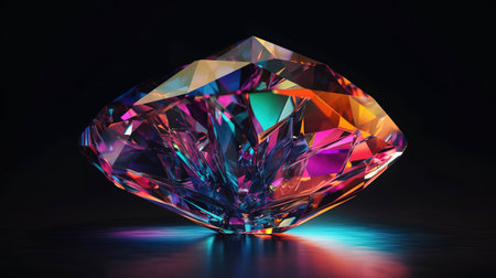 Triangle gem with triangle background 3d rendering. Generative Aiの素材