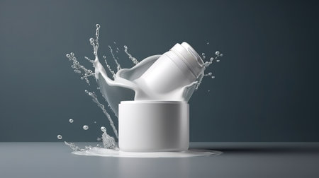 3d rendering, cosmetic bottle branding mockup. Generative Aiの素材