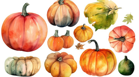 Thanksgiving autumn design elements, fall, holiday clip art. Generative Aiの素材