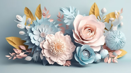 Beautiful bouquet, floral arrangement, isolated clip art. Generative Aiの素材