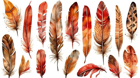 Tribal accessories, design elements, isolated on white background. Generative Aiの素材