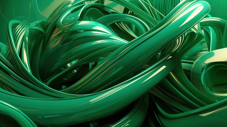 Tangled elastic shapes with glass texture, loops and curves. Generative Aiの素材