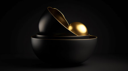 Abstract black gold minimal modern background. Generative Aiの素材