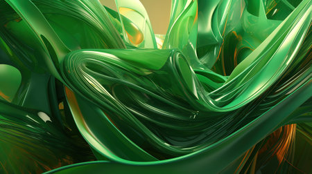 Tangled elastic shapes with glass texture, loops and curves. Generative Aiの素材