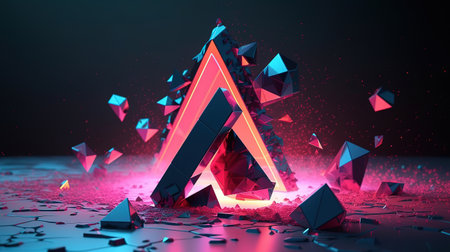 3d render abstract modern geometric background. Generative Aiの素材