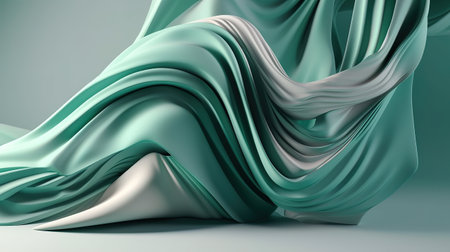 3d render, abstract wallpaper with falling folded textile cloth. Generative Aiの素材