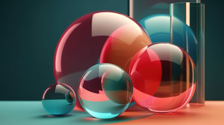 Red purple and blue abstract background with bubbles. Generative Aiの素材