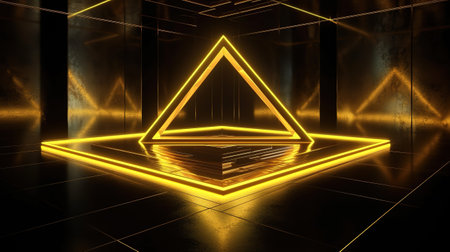 metallic polygonal wallpaper, wall with faceted texture. Generative Aiの素材