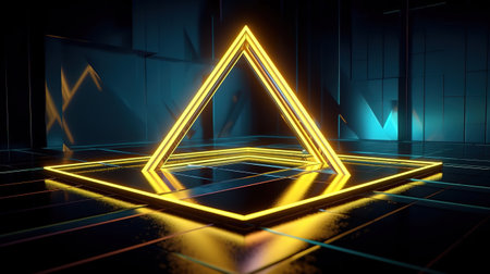 metallic polygonal wallpaper, wall with faceted texture. Generative Aiの素材