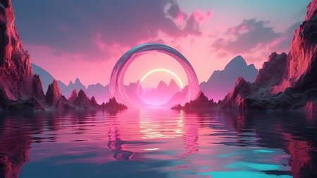 Fantastic scenery wallpaper. Generative Aiの素材