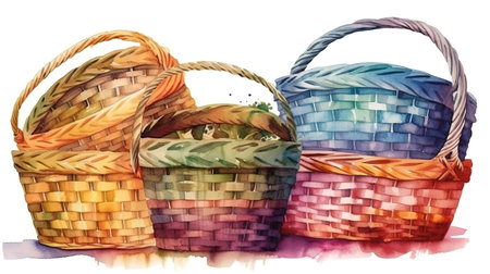 Watercolor lagom illustration. Generative Aiの素材
